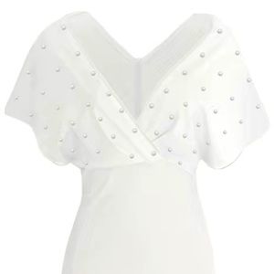 Elegant all white with faux pearls!